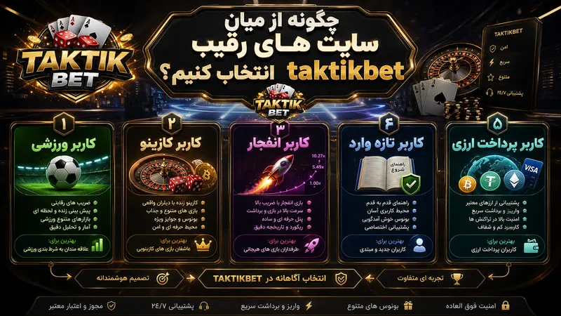 چگونه از میان سایت های رقیب taktikbet انتخاب کنیم؟